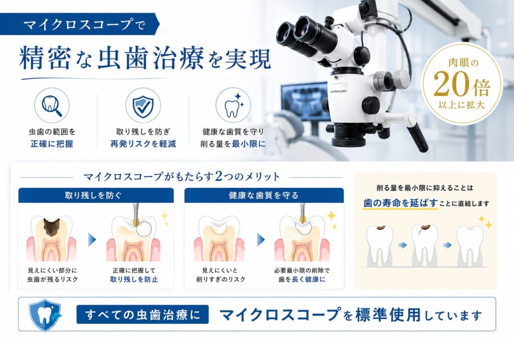 【マイクロスコープ】を虫歯治療で使用するメリット